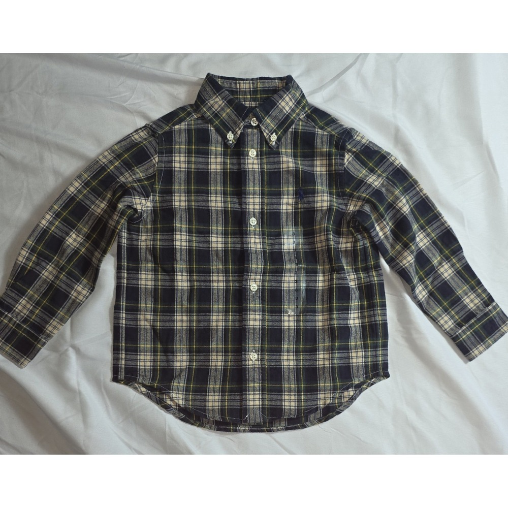 Polo Ralph Lauren Boy's Button-Down Plaid Shirt Multicolor Kids Size 3T NWOT